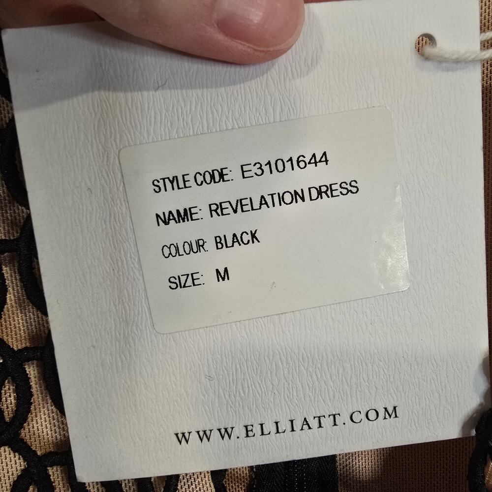 NEW NWT Women's Elliatt Black Crochet Revelation Dress Deep V-Neck | Medium - Picture 12 of 15